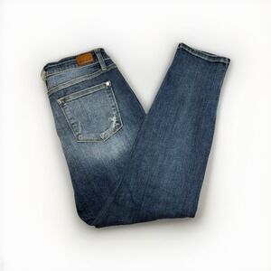 Judy Blue Jeans Boyfriend Fit Destroyed Women's Size 13|31 Dark Wash Denim Boho